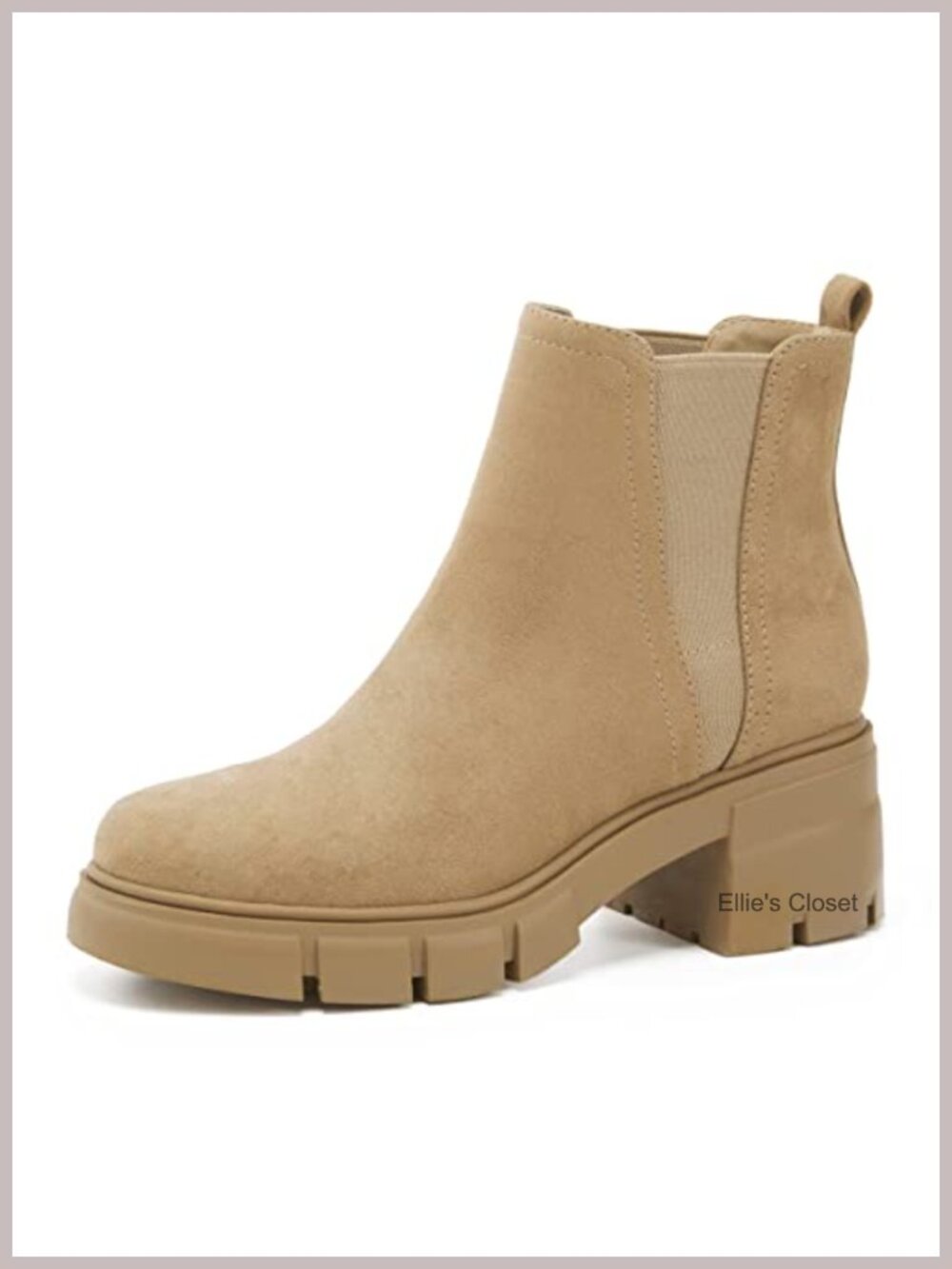 Women's Chelsea Boots Elastic Chunky Block Heel Platform Lug Sole Ankle Booties